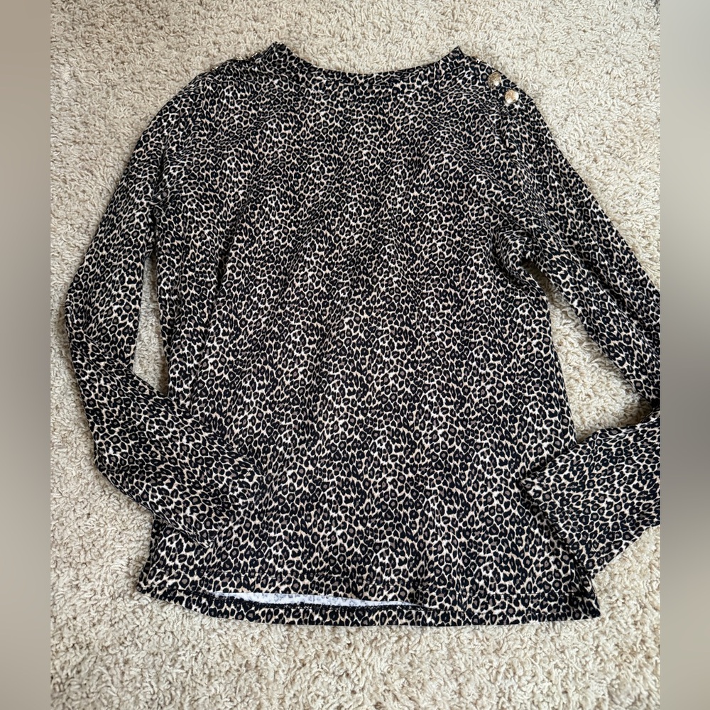 Rafaella cheetah long sleeve top